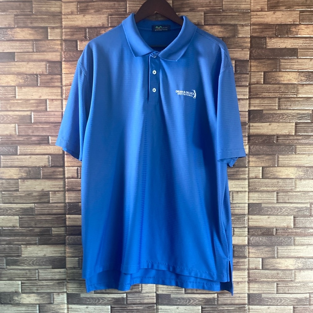 Mens EUC Colonial Dean & Deluca Invitational Blue Golf Polo XL